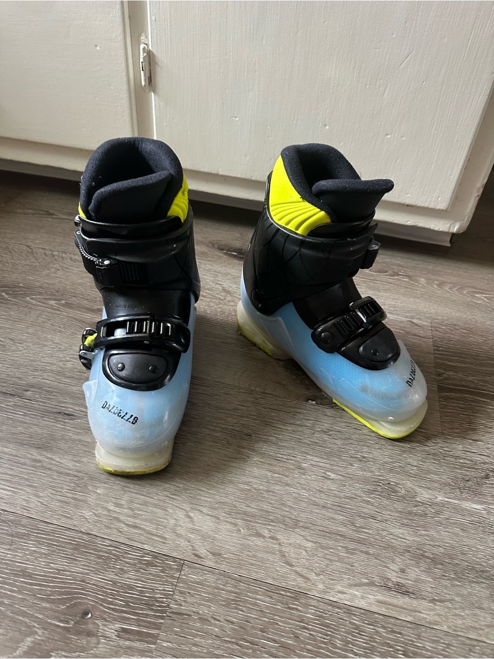 Kids Ski Boots - Blue, Black & Yellow